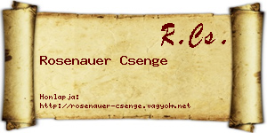 Rosenauer Csenge névjegykártya